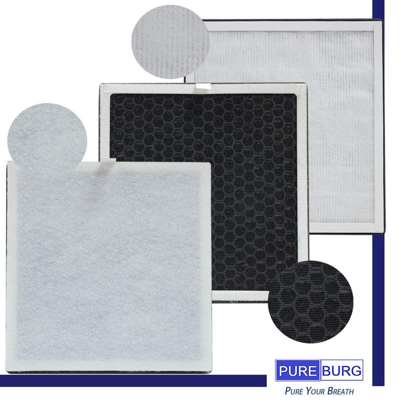 PUREBURG PEAIRFIL Replacement Filter Compatible with Pure Enrichment PureZone Air Purifier PEAIRPLG,2-Pack H13 HEPA Activated Carbon 4-Stage Filtration - Image 3